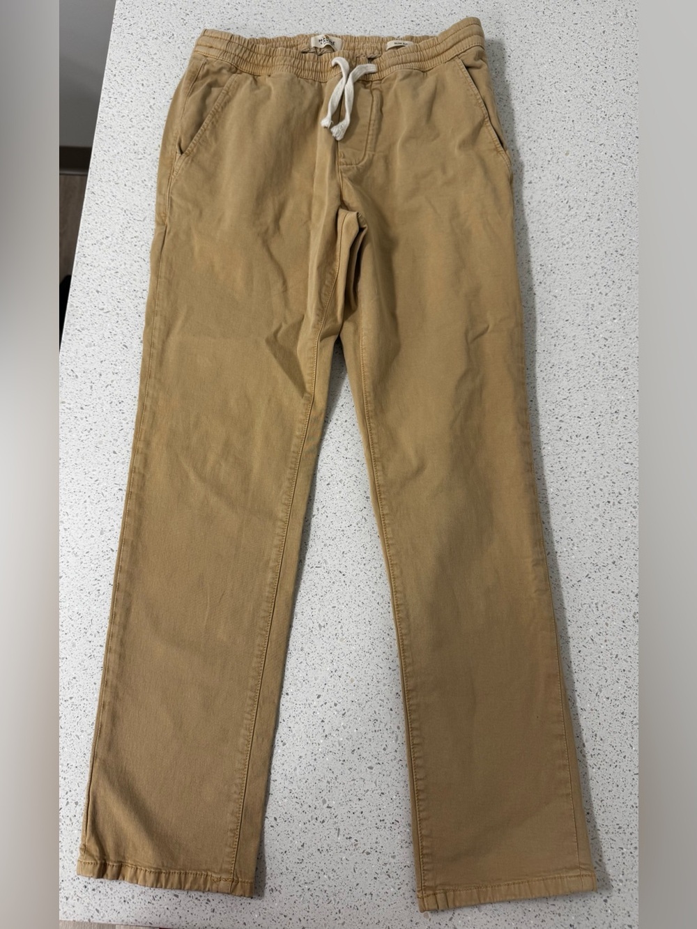 Marine Layer Saturday Slim Fit Jogger Pants Mens Medium Khaki Tan Stretch Chino